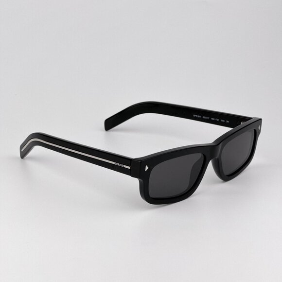 Prada PRB11S Sunglasses – Black Rectangle Frame Grey Crystal | Model 16K731 - Picture 5 of 11